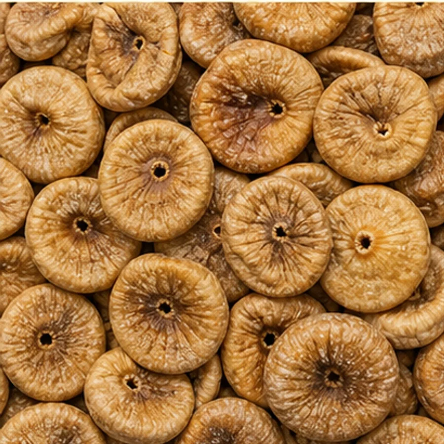 Whole natural dried figs arranged for commercial presentation